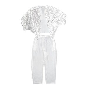 Fantasies by Morgan Taylor 3pc Vintage Bridal PJ Pajama Set Sheer Lace Floral